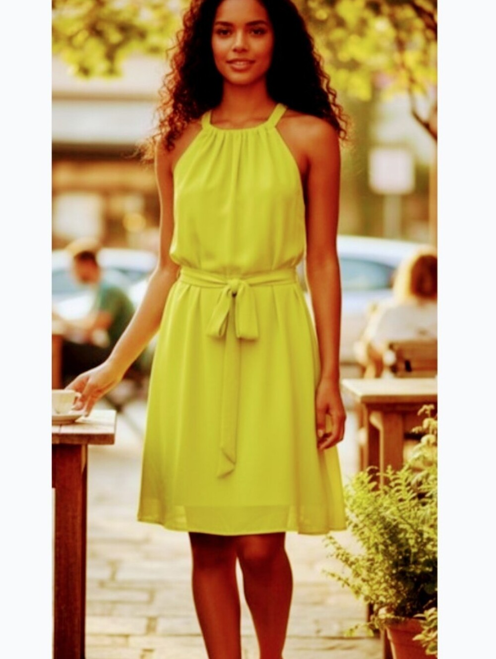 Naked Zebra Lt. Lime Green Sleeveless Halter Neck Sz. S NWT